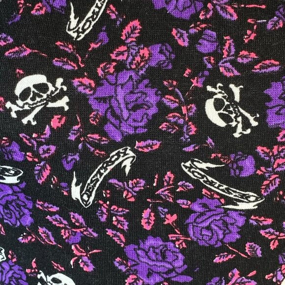 VTG Tripp NYC Destroy Skull Print Rose Dress - Picture 2 of 9